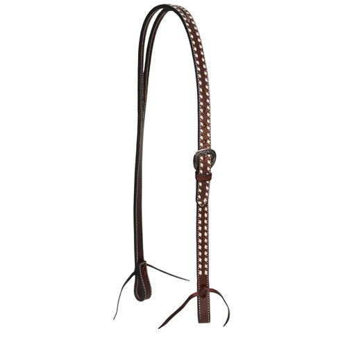 STC Fort Worth Dahlia Split Ear Headstall - White Buckstich