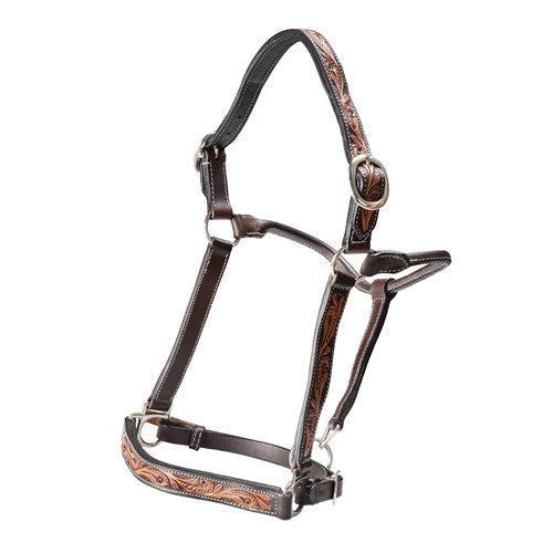 STC Fort Worth Leather Halter w/Tooled Pattern