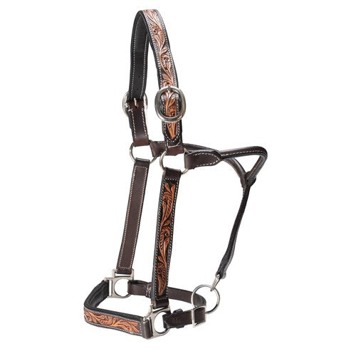 STC Fort Worth Leather Halter w/Tooled Pattern