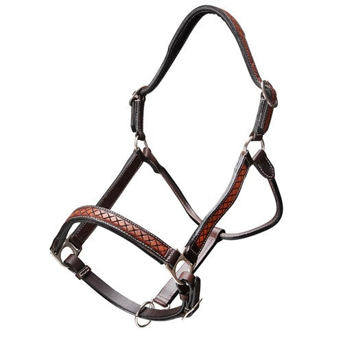 STC Fort Worth Leather Halter with Diamond Pattern