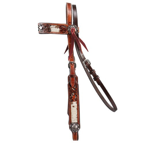 STC Fort Worth Longhorn Headstall - Cowhide Inlay