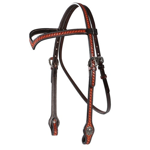 STC Fort Worth Outlaw V Brow Basketweave Headstall