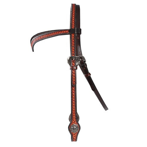 STC Fort Worth Outlaw V Brow Basketweave Headstall