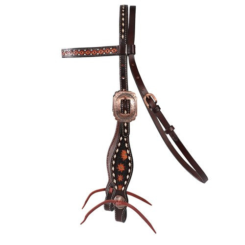 STC Fort Worth Prairie Dreams Headstall - Brown Flowers
