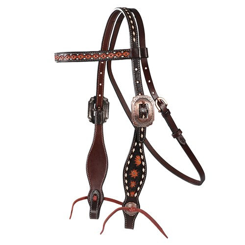 STC Fort Worth Prairie Dreams Headstall - Brown Flowers