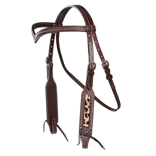 STC Fort Worth Savanna Headstall - Brown Leopard Print
