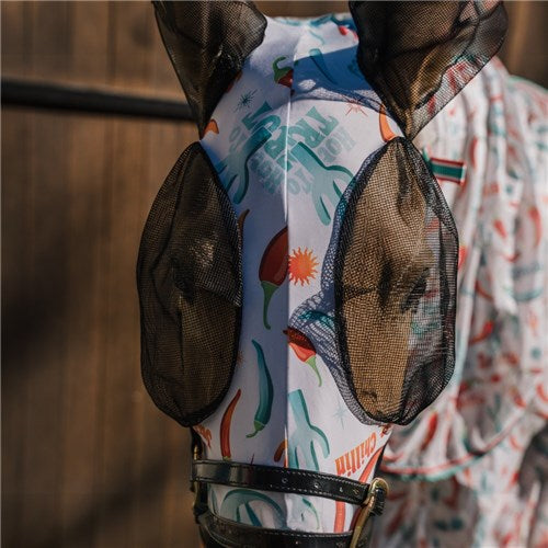 STC Kool Master Lycra Pull On Fly Mask with Skirt - Hot to Trot