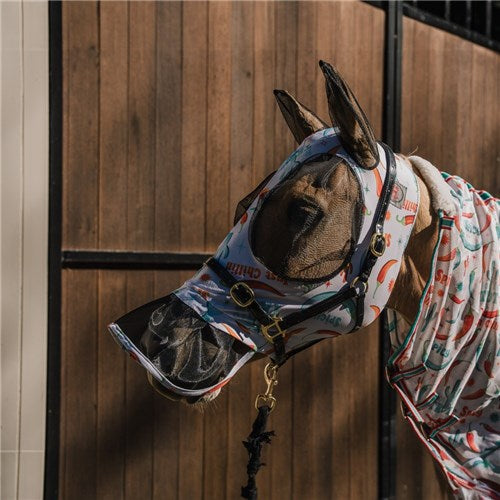 STC Kool Master Lycra Pull On Fly Mask with Skirt - Hot to Trot