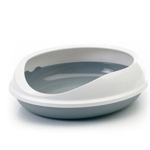 Savic Figaro Oval Cat Litter Tray Grey - Cat Clean Up 