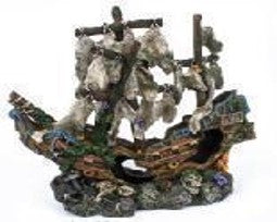 Scales And Tails Pirate Ship On Rocks Ornament - Fish Tank Decorations - Default Title