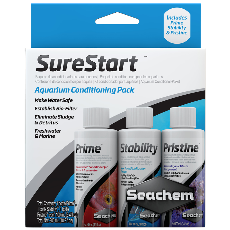 Seachem Sure Start Pack 3x100ml - Fish Tank Health & Water Treatments 