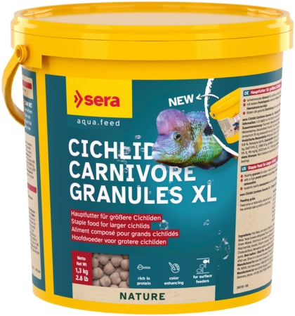 Sera Cichlid Carnivore Granules XL - Fish Tank Food - 3.8L / 1.3kg-10L / 3.6kg
