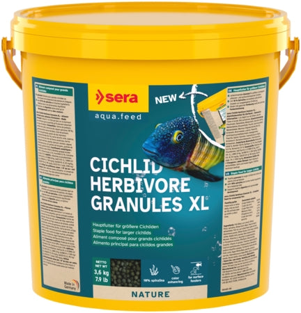 Sera Cichlid Herbivore Granules XL - Fish Tank Food - 3.8L / 1.3kg-10L / 3.6kg
