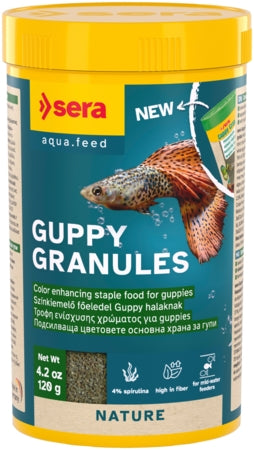 Sera Guppy Granules - Fish Tank Food - 100ml / 46g-250ml / 120g
