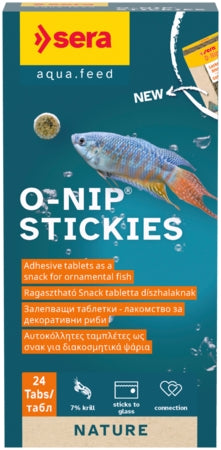 Sera O-Nip Stickies - Fish Tank Food - 24 Tabs / 16g-100ml / 62g-250ml / 169g