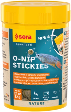 Sera O-Nip Stickies - Fish Tank Food - 24 Tabs / 16g-100ml / 62g-250ml / 169g
