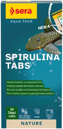 Sera Spirulina Tabs - Fish Tank Food - 24 Tabs / 16g
