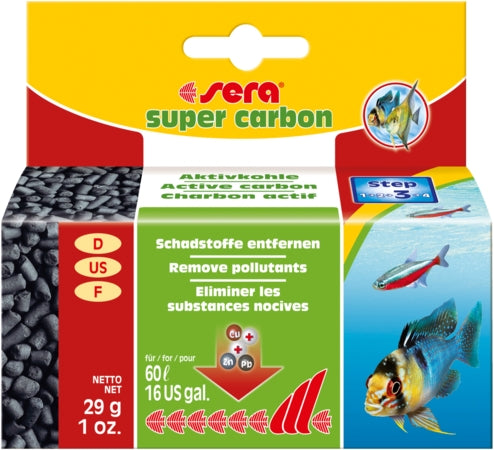 Sera Super Carbon - Fish Tank Filter Media - 29g-250g-1kg