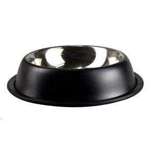 Stainless Bowl Non Tip Anti Skid Black Matt - Dog Bowls & Feeding Accessories 
