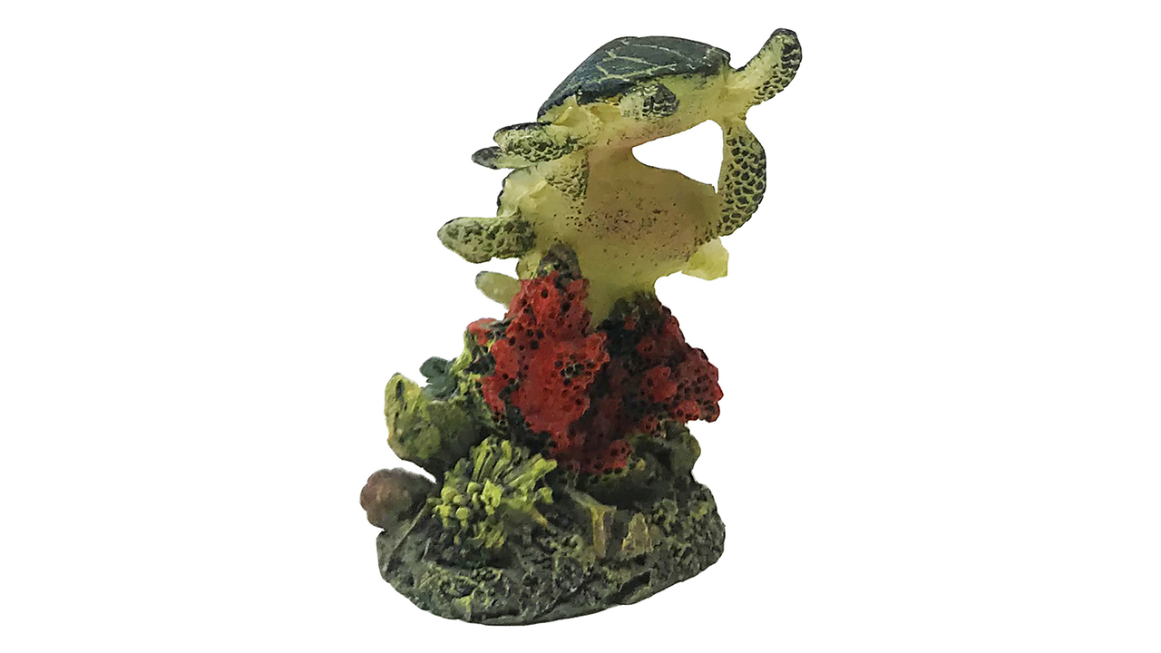 Swimming Sea Turtles Ornament - Fish Tank Decorations 
