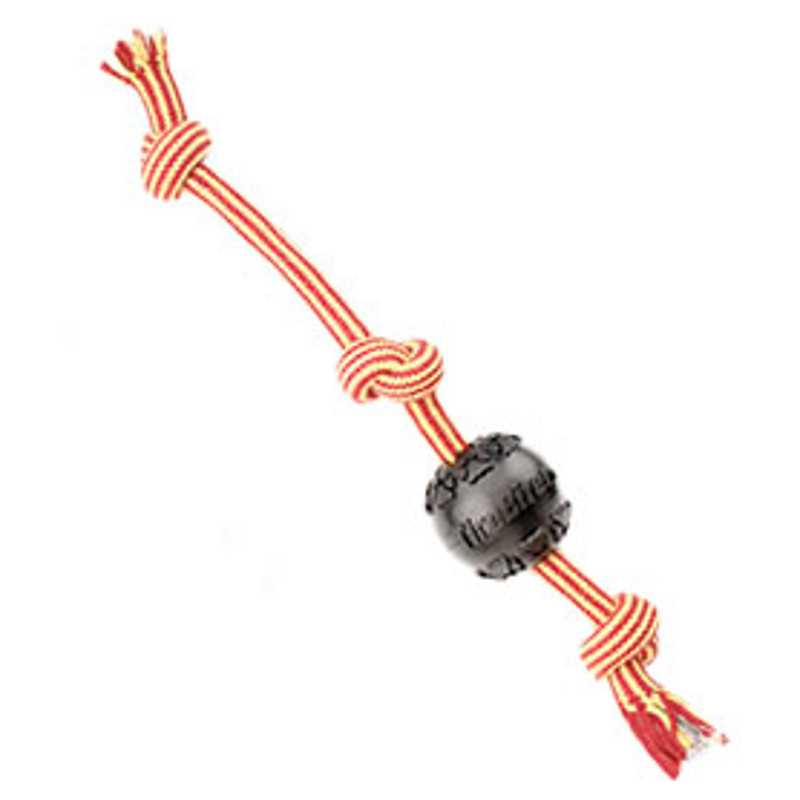 TireBiter Treat Station Ball w/EXTRA 3 Knot Tug 50cm - Dog Toys 