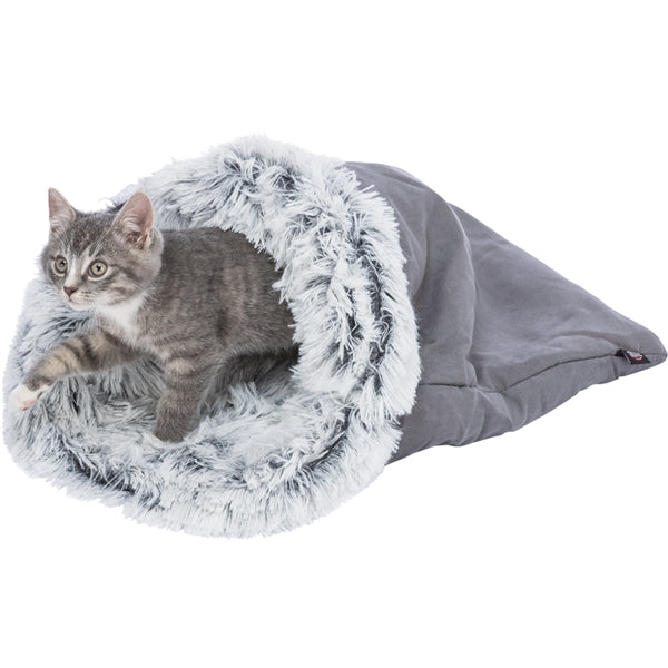 Trixie Harvey Cuddle Sack - Grey / White - Cat Bedding 