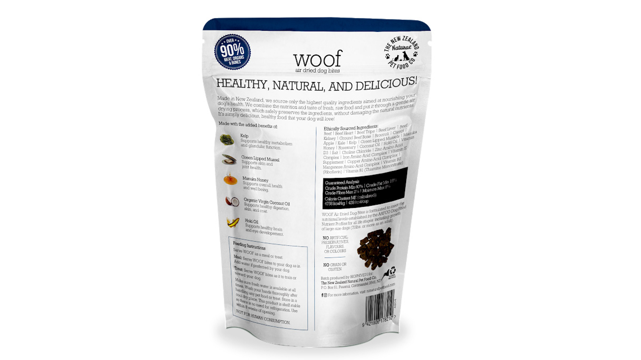 Woof Air Dried Beef 100g - Dog Food 
