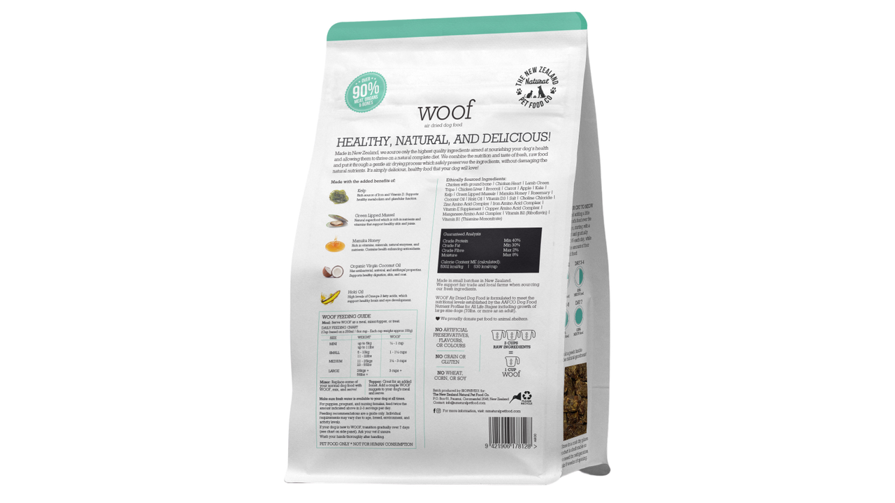 Woof Air Dried Chicken 750g - Dog Food 