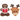 Xmas Felt Elk and Gingerbread 8cm Cat Toy