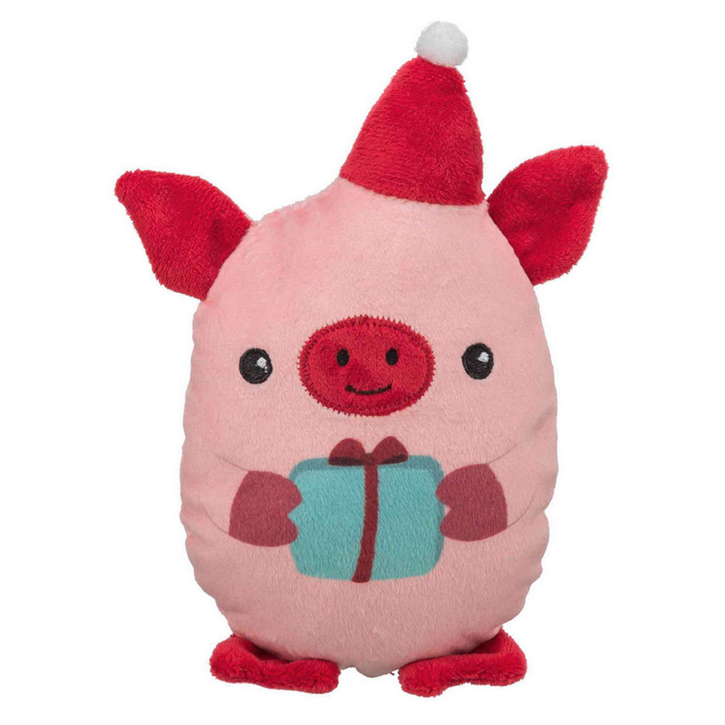 Xmas Pig 16cm Dog Toy