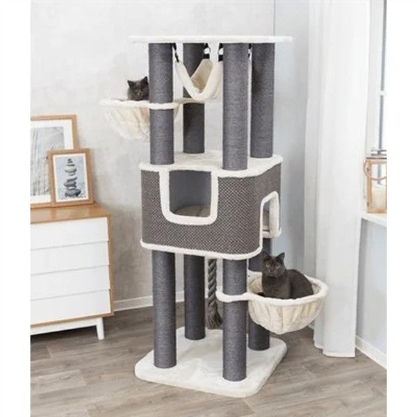 XXL Cat Tree Humberto 174cm Cream/Grey - Cat Scratchers 