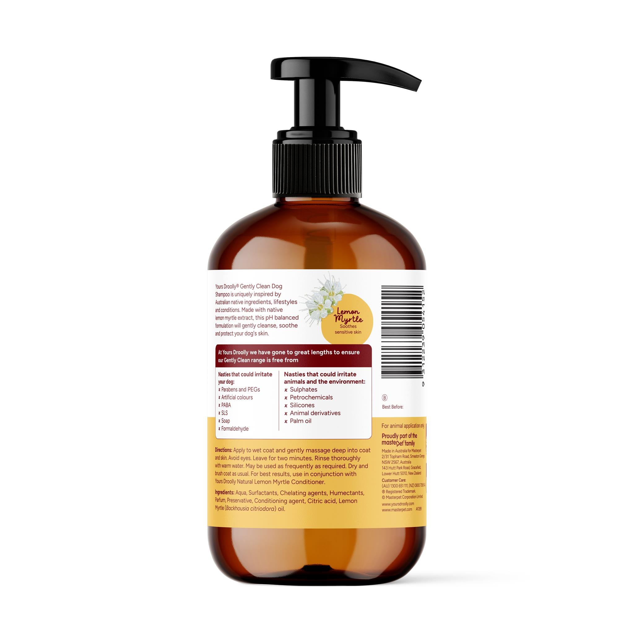 Yours Droolly Gently Clean Dog Shampoo Lemon Myrtle 500mL - Dog Shampoo, Conditioner and Spritzers 