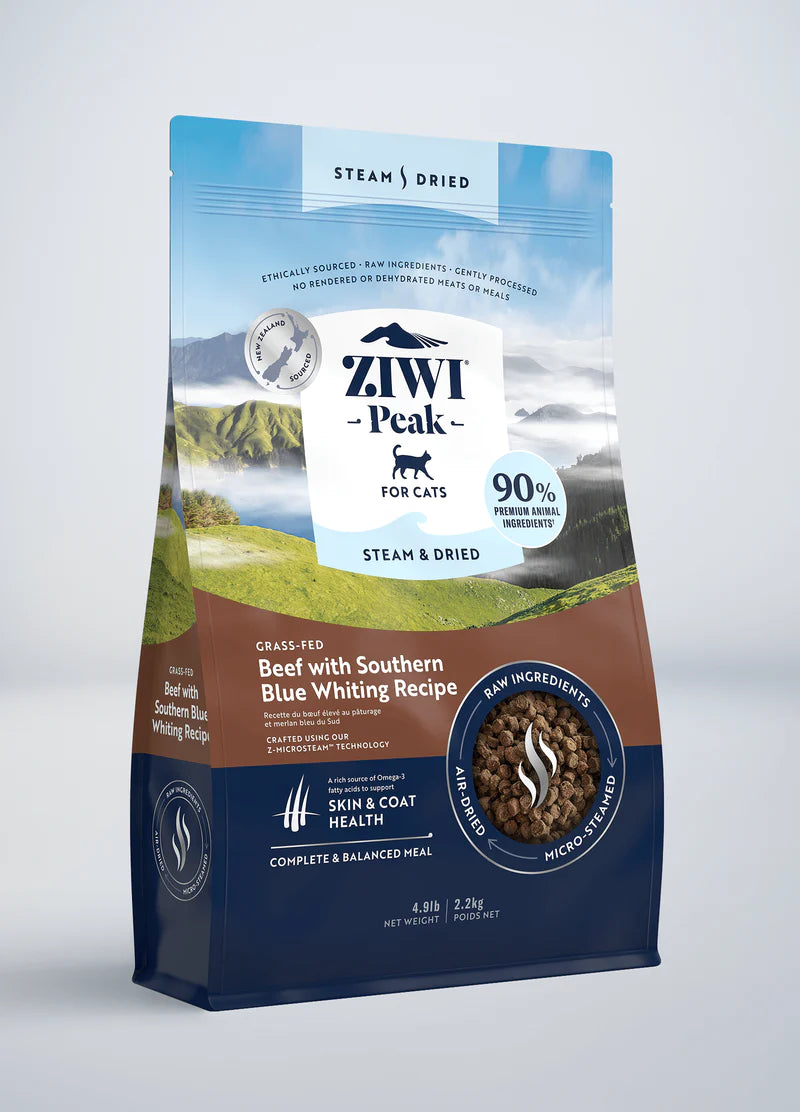 Ziwi Peak Cat Steam & Dried Beef With Southern Blue Whiting