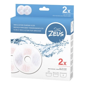 Zeus Cascade Triple Action Fountain Filters - 2 pack