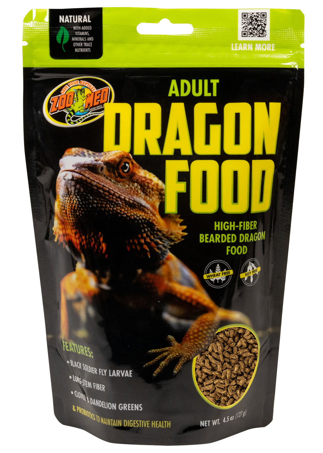 Zoo Med Natural Adult Bearded Dragon Food Green Banana/Probiotic - Reptile Food - 28g-127g-283g