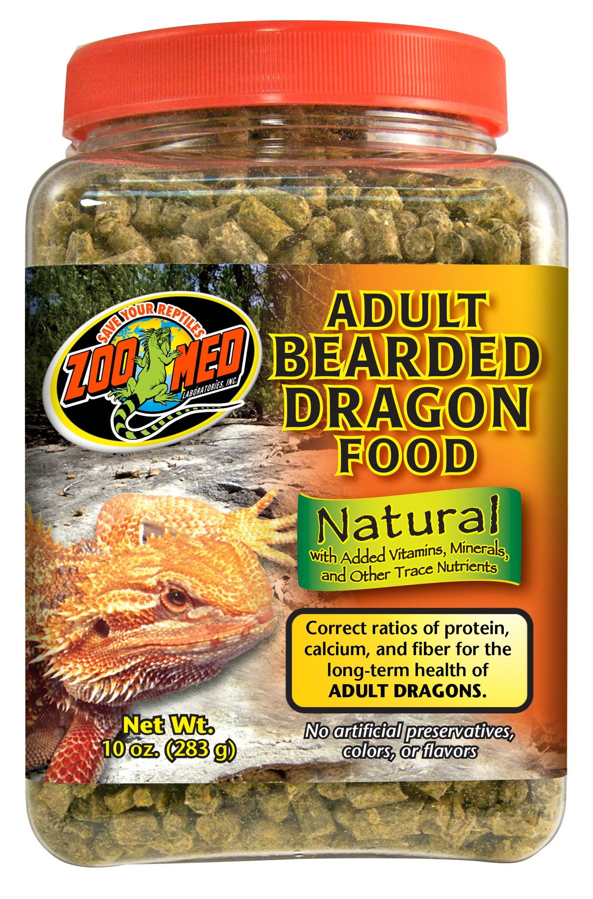 Zoo Med Natural Adult Bearded Dragon Food 283g - Reptile Food 