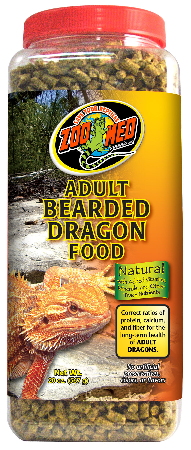 Zoo Med Natural Adult Bearded Dragon Food - Reptile Food - 283g-566g