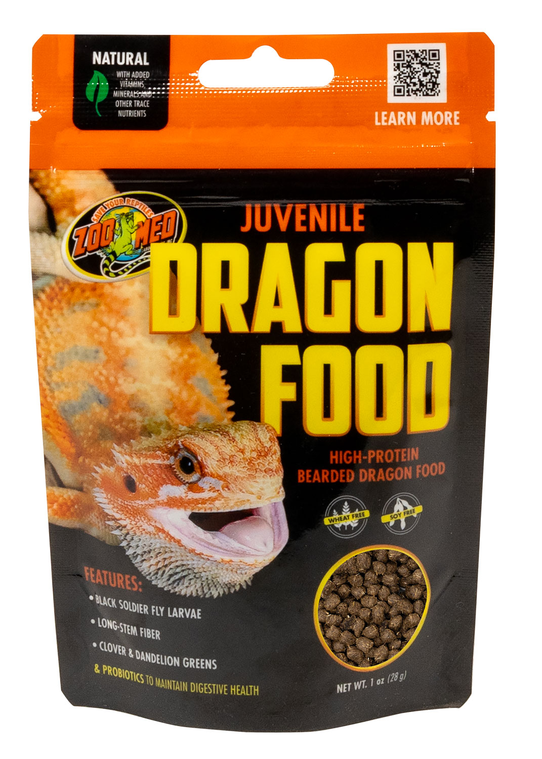 Zoo Med Natural Juvenile Bearded Dragon Food Green Banana/Probiotic - Reptile Food - 28g-127g-283g