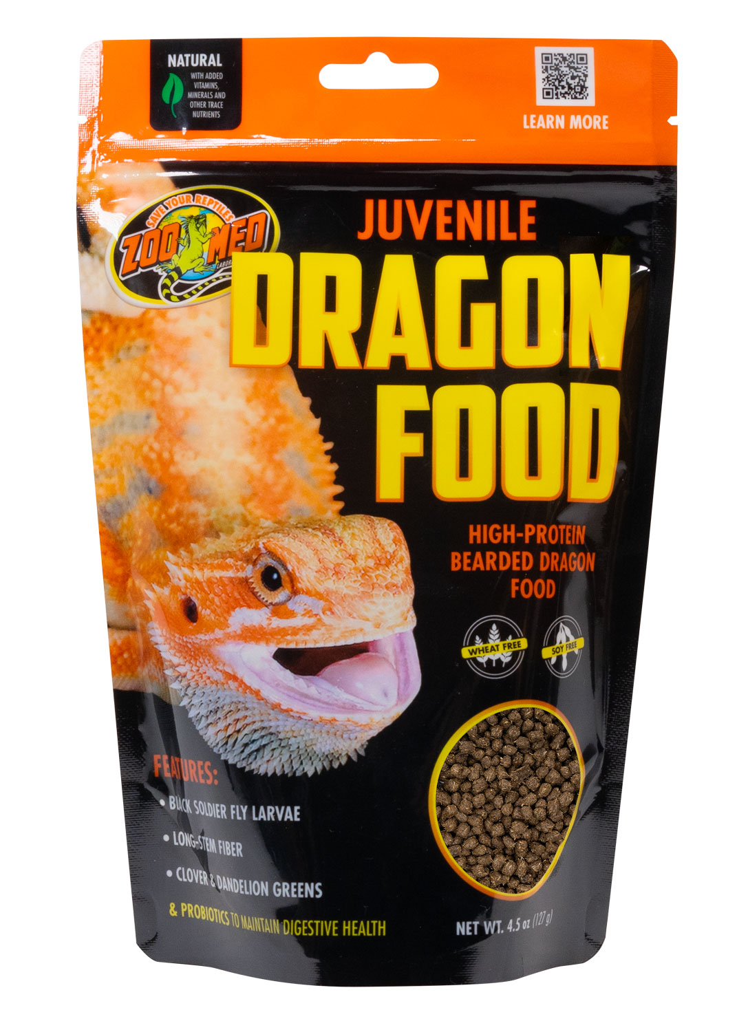 Zoo Med Natural Juvenile Bearded Dragon Food Green Banana/Probiotic - Reptile Food - 28g-127g-283g