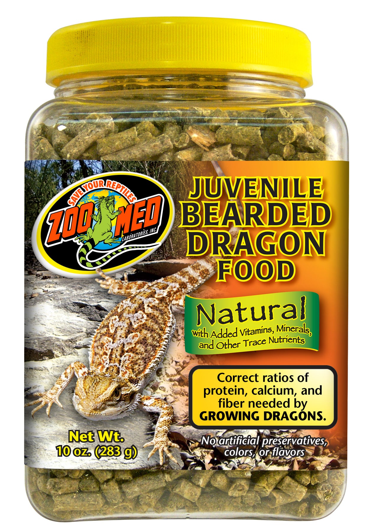 Zoo Med Natural Juvenile Bearded Dragon Food 283g - Reptile Food 