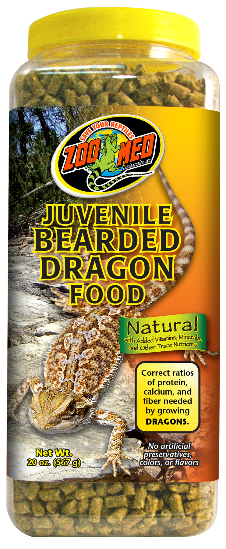 Zoo Med Natural Juvenile Bearded Dragon Food - Reptile Food - 283g-566g