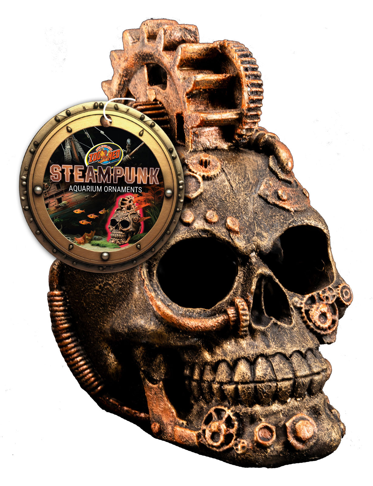 Zoo Med Steampunk Copper Skull - Fish Tank Decorations - Default Title