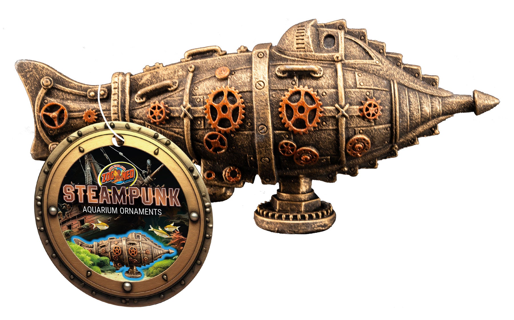 Zoo Med Steampunk Copper Submarine - Fish Tank Decorations - Default Title