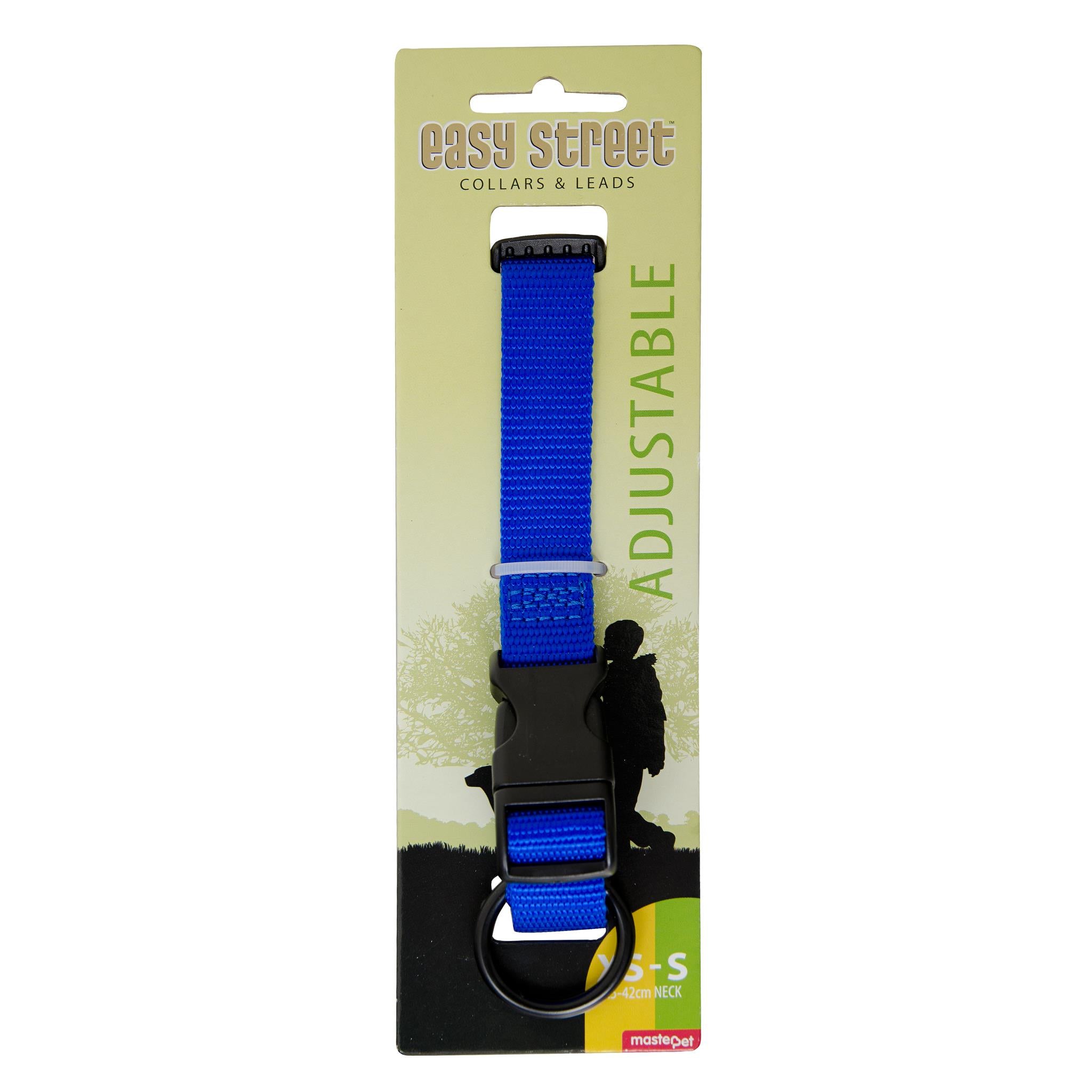 Yours Droolly Basic Adjustable Dog Collar Blue