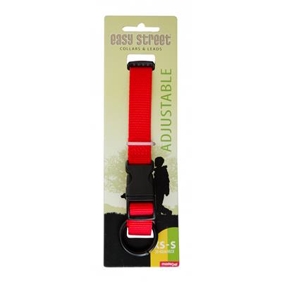 Yours Droolly Basic Adjustable Dog Collar Red