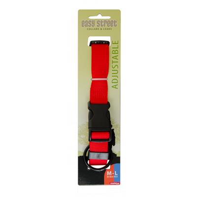 Yours Droolly Basic Adjustable Dog Collar Red