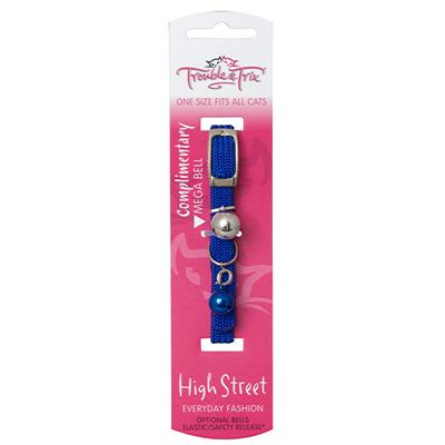 Trouble And Trix High Street Stretch Cat Collar Blue