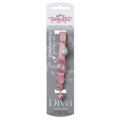 Trouble And Trix Diva Shimmer Cat Collar Pink