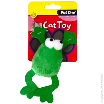 Pet One Plush Jumping Frog Green 14.5cm