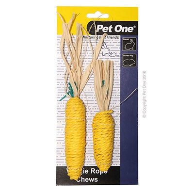 Pet One Veggie Rope Chews Corn Small/Medium 2 Pack